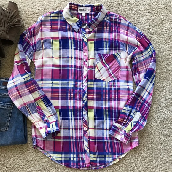 Olive + Oak Plaid Button Front Shirt - Picture 2 of 4
